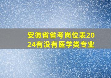 安徽省省考岗位表2024有没有医学类专业