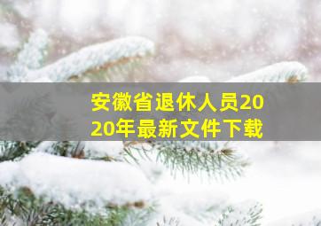 安徽省退休人员2020年最新文件下载