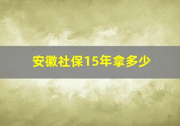 安徽社保15年拿多少