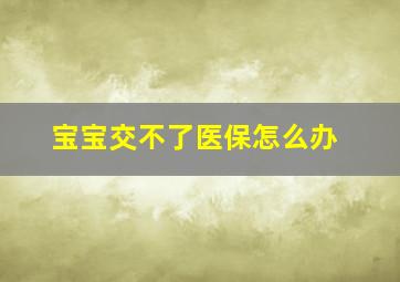 宝宝交不了医保怎么办