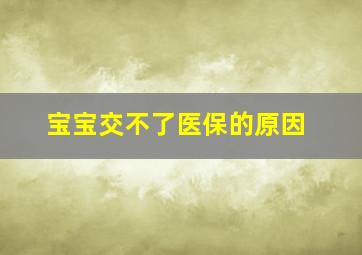 宝宝交不了医保的原因