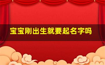 宝宝刚出生就要起名字吗