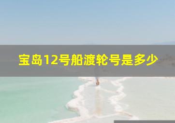 宝岛12号船渡轮号是多少