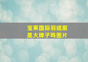 宝莱国际羽绒服是大牌子吗图片