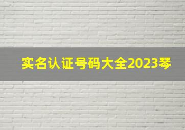 实名认证号码大全2023琴