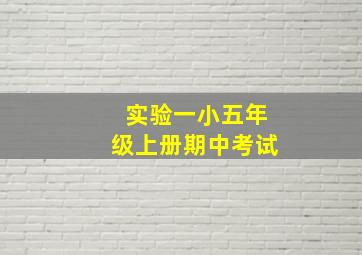 实验一小五年级上册期中考试