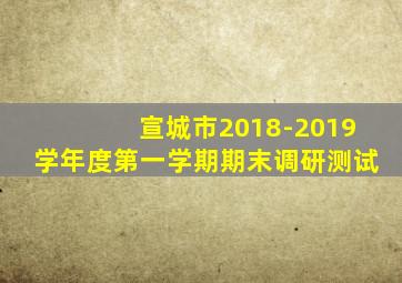 宣城市2018-2019学年度第一学期期末调研测试