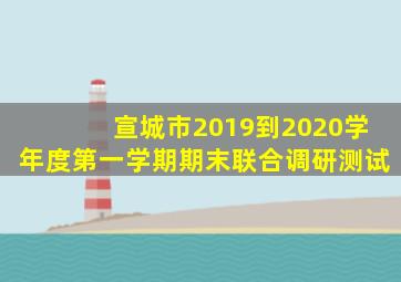 宣城市2019到2020学年度第一学期期末联合调研测试