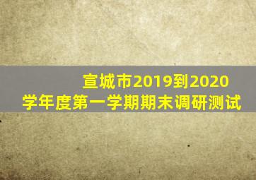 宣城市2019到2020学年度第一学期期末调研测试