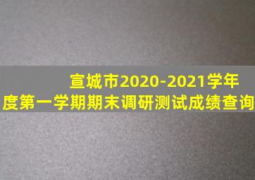 宣城市2020-2021学年度第一学期期末调研测试成绩查询