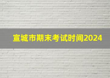 宣城市期末考试时间2024