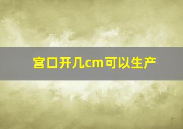 宫口开几cm可以生产