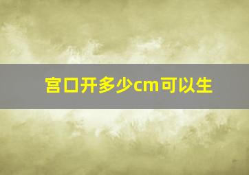 宫口开多少cm可以生