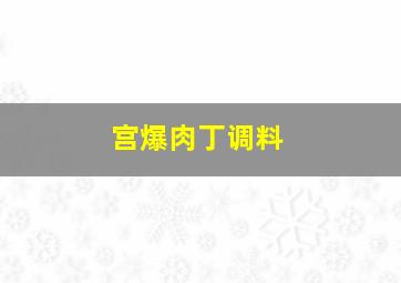 宫爆肉丁调料