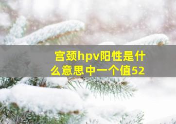 宫颈hpv阳性是什么意思中一个值52