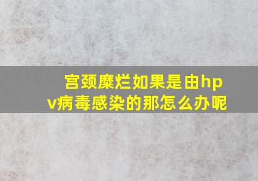 宫颈糜烂如果是由hpv病毒感染的那怎么办呢