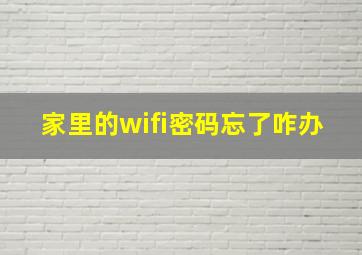 家里的wifi密码忘了咋办