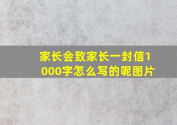 家长会致家长一封信1000字怎么写的呢图片