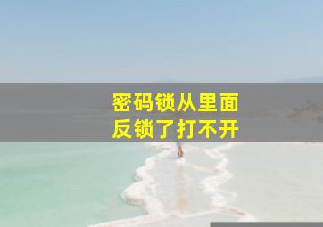 密码锁从里面反锁了打不开