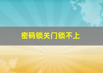 密码锁关门锁不上