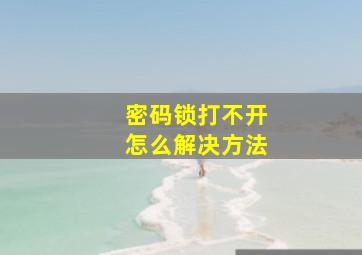 密码锁打不开怎么解决方法