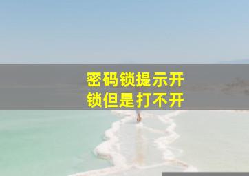 密码锁提示开锁但是打不开