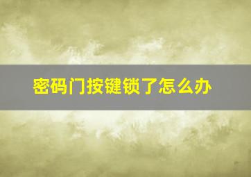 密码门按键锁了怎么办