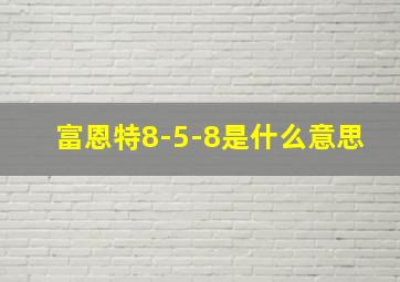 富恩特8-5-8是什么意思