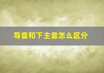 导音和下主音怎么区分