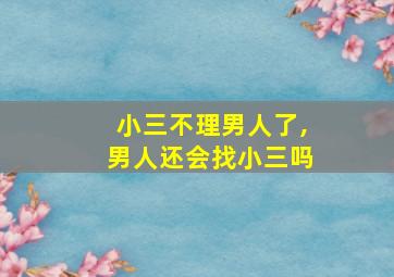 小三不理男人了,男人还会找小三吗