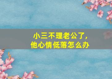 小三不理老公了,他心情低落怎么办