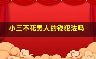 小三不花男人的钱犯法吗