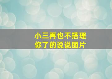 小三再也不搭理你了的说说图片