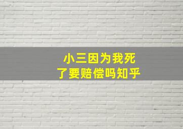 小三因为我死了要赔偿吗知乎