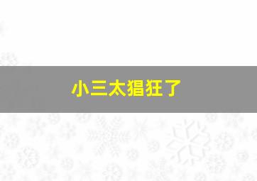 小三太猖狂了