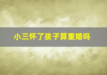 小三怀了孩子算重婚吗