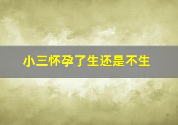 小三怀孕了生还是不生