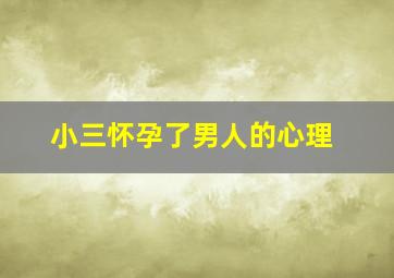 小三怀孕了男人的心理