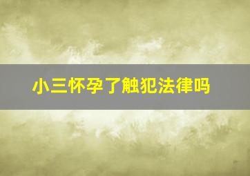 小三怀孕了触犯法律吗