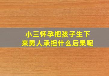 小三怀孕把孩子生下来男人承担什么后果呢