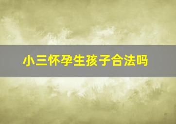 小三怀孕生孩子合法吗