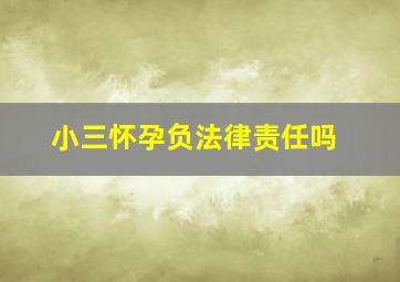 小三怀孕负法律责任吗