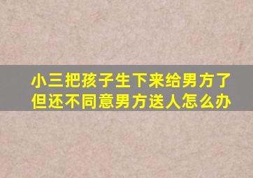 小三把孩子生下来给男方了但还不同意男方送人怎么办