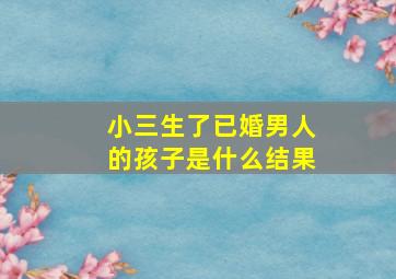 小三生了已婚男人的孩子是什么结果