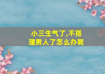 小三生气了,不搭理男人了怎么办呢