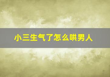 小三生气了怎么哄男人