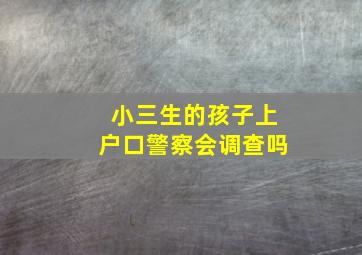 小三生的孩子上户口警察会调查吗