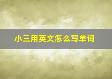 小三用英文怎么写单词