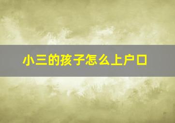 小三的孩子怎么上户口