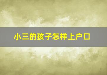 小三的孩子怎样上户口